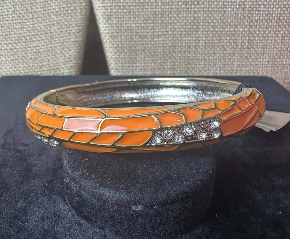 Sequin Nordstrom Multicolor Gold Tone Statement Enamel Bangle Bracelet # 384